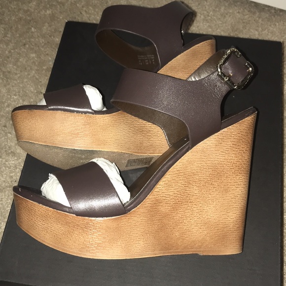 Shoe mint Chocolate brown wedges size 7.5 - Picture 3 of 6